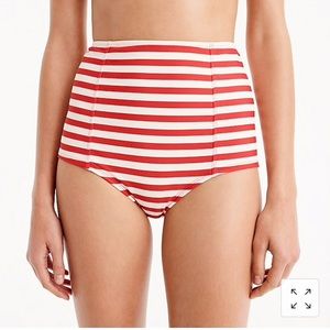 JCREW High-waist bikini BOTTOM in classic stripe